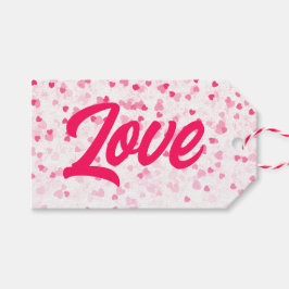 Valentines Hearts och Kärlek Presentetikett