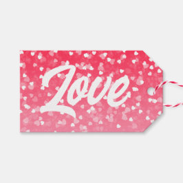 Valentines Hearts och Kärlek Presentetikett