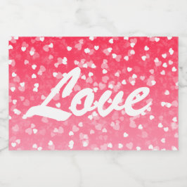 Valentines Hearts och Kärlek Spritflaskor Etikett