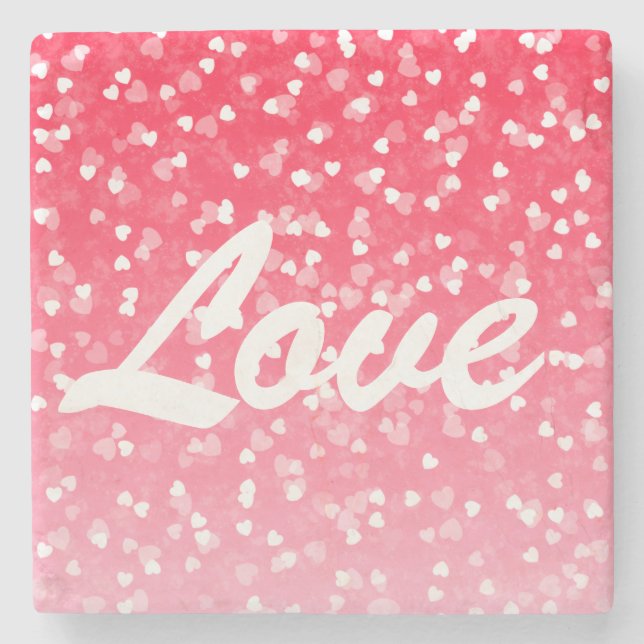 Valentines Hearts och Kärlek Stenunderlägg (Framsidan)