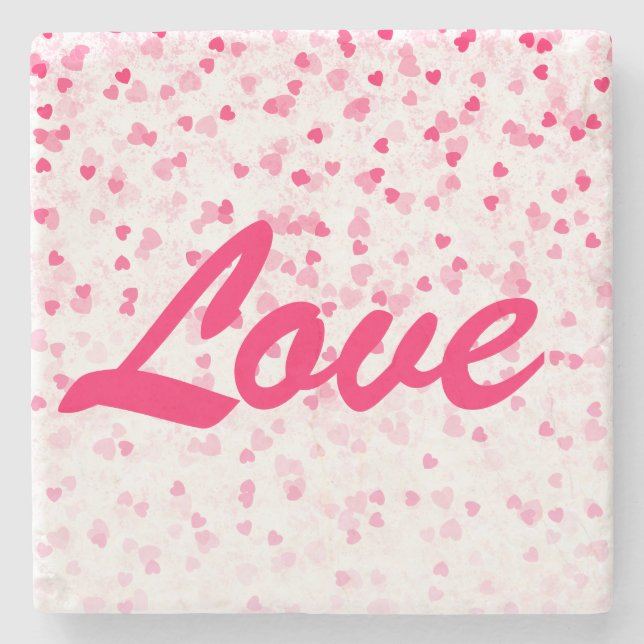 Valentines Hearts och Kärlek Stenunderlägg (Framsidan)
