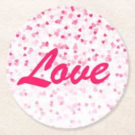 Valentines Hearts och Kärlek Underlägg Papper Rund