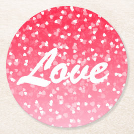 Valentines Hearts och Kärlek Underlägg Papper Rund