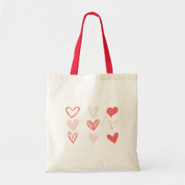 Valentines Hearts Rosa Minimalist Modern Tygkasse