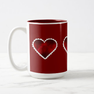 Valentine's Hearts Tvåtons Mugg, 15 oz Två-Tonad Mugg