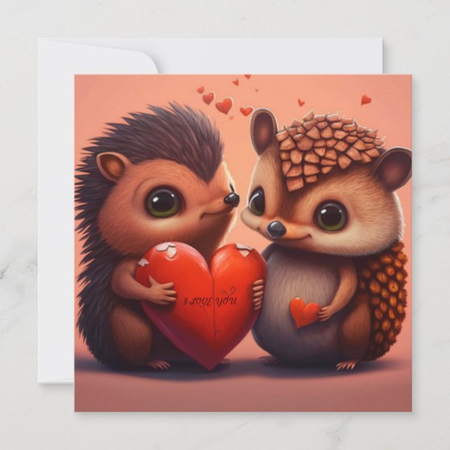 Valentines hedgehogs tecknad (Framsida)