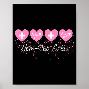 Valentines Hem Onc Besättning Sjuksköterska Hemato Poster