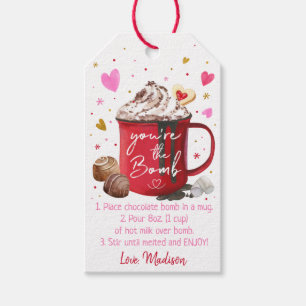 Valentines Hett Chocolate Bomb Rosa Guld Hearts Presentetikett