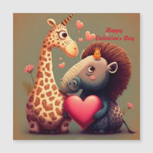 Valentines hippo tecknad anpassningsbar