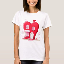 VALENTINES HJÄRTA HUS T SHIRT