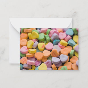 VALENTINE'S HJÄRTAN AV GODIS ANTECKNINGSKORT