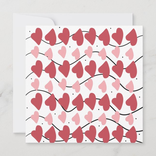 Valentines hjärtan Doodles prickar Mönster Postca Kort (Framsida)