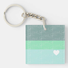 Valentines Hjärtat Handritad Kärlek Blå Grön