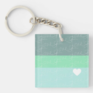 Valentines Hjärtat Handritad Kärlek Blå Grön