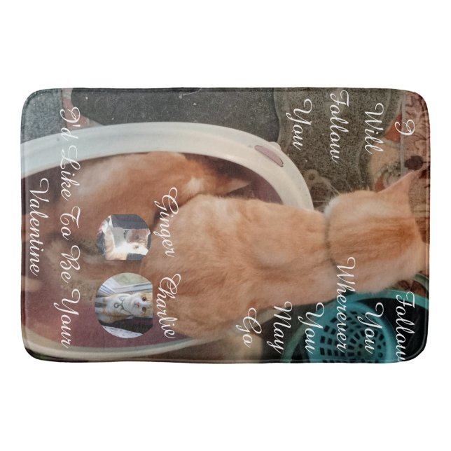 Valentine's Humor Cats Photo Text Badrumsmatta (Framsidan)