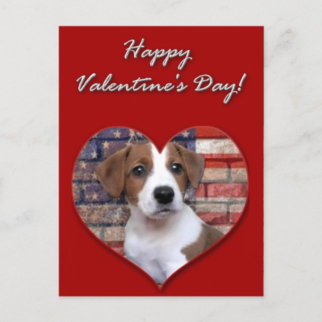 Valentines Jack Russell Terrier-kort Helg Vykort (Framsida)