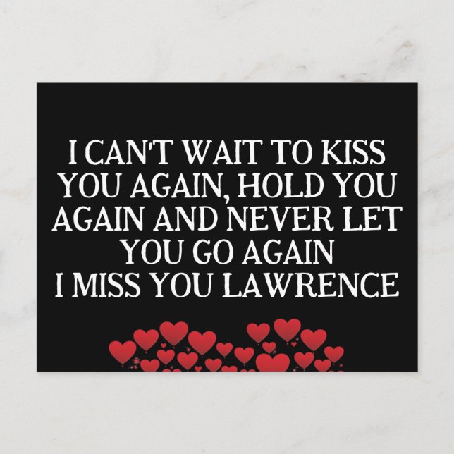 Valentines Jail-fängelset Long Avstånd Hearts Namn Helg Vykort (Framsida)