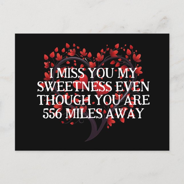 Valentines Jail-fängelset Long Avstånd Hearts Träd Helg Vykort (Framsida)