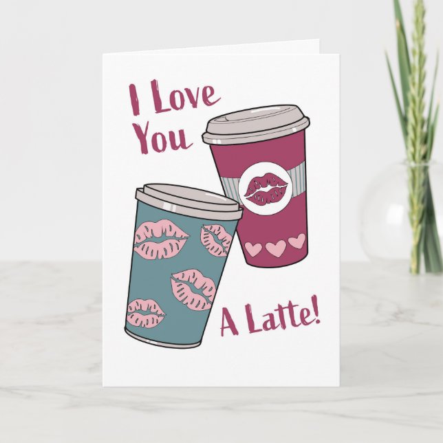 Valentines Kaffe Älskare-kort Tack Kort (Framsida)