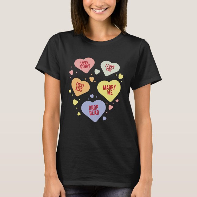 Valentines Kärlek Dikt T Shirt (Framsida)