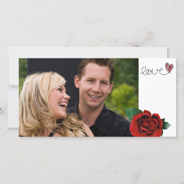 Valentines Kärlek-fotokort Julkort (Framsida)