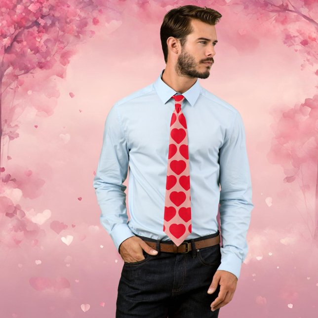 Valentines kärlek hjärtgåva till honom älskare slips (Skapare uppladdad)