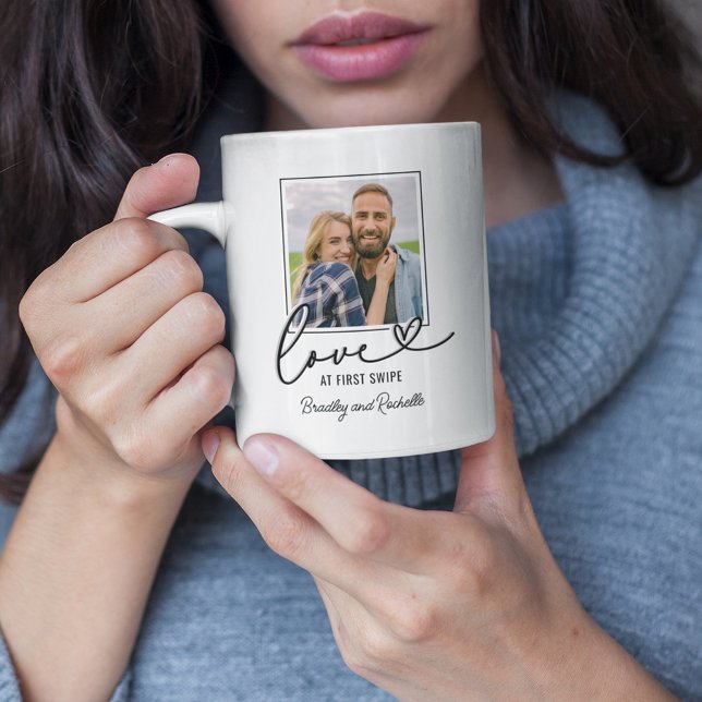 Valentines Kärlek vid första svepfoto Kaffemugg (Skapare uppladdad)