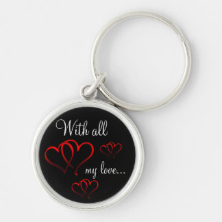 Valentines Keychain Rund Silverfärgad Nyckelring