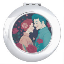 Valentines kompakt spegel