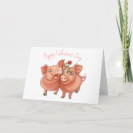 valentines kort med lustigt grisar