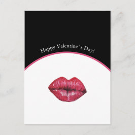 Valentines Kyssande Läppar Akvarell Vykort