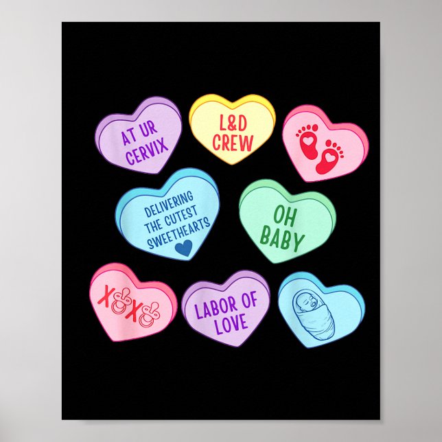 Valentines Labor And Delivery Nurse Heart Candy La Poster (Framsidan)