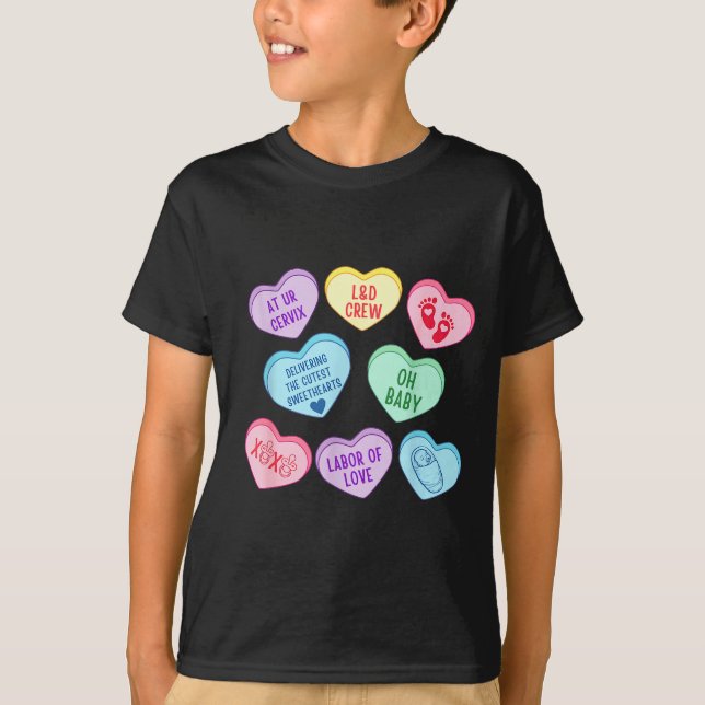 Valentines Labor And Delivery Nurse Heart Candy La T Shirt (Framsida)