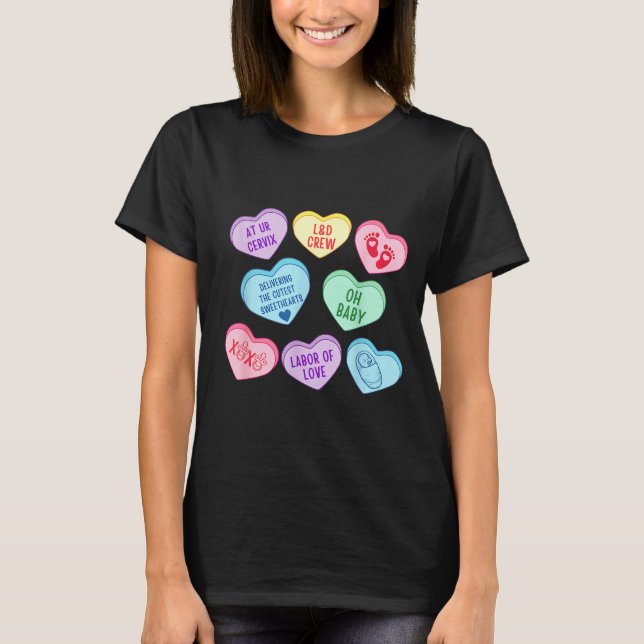 Valentines Labor And Delivery Nurse Heart Candy La T Shirt (Framsida)