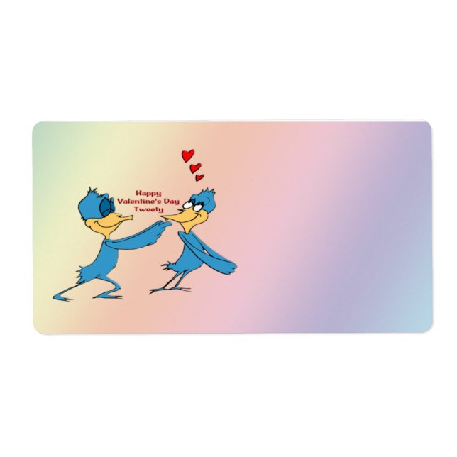 Valentines Love birds Shipping Label Fraktsedel (Framsidan)