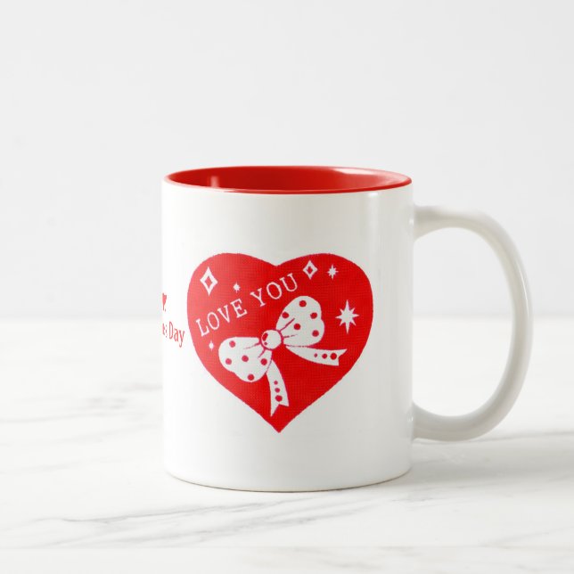 Valentine's Love Hearts-Mugg Två-Tonad Mugg (Höger)