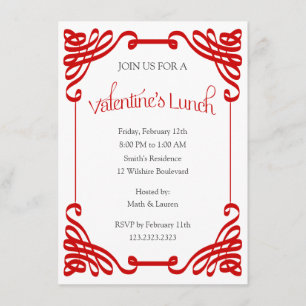 Valentines Lunch Party Inbjudningar