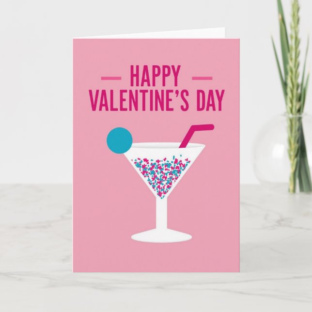 Valentines Martini Rolig Kort (Framsida)