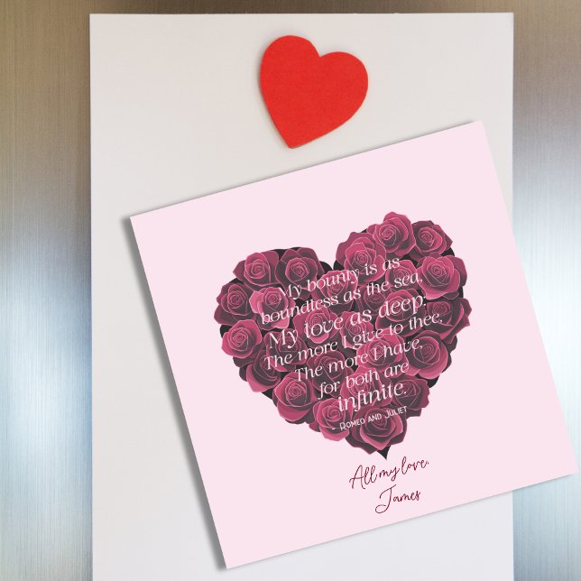 Valentines Modern Heart Ro Romantic Quote Rosa (Skapare uppladdad)