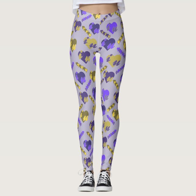Valentines Mönster Leggings (Framsida)
