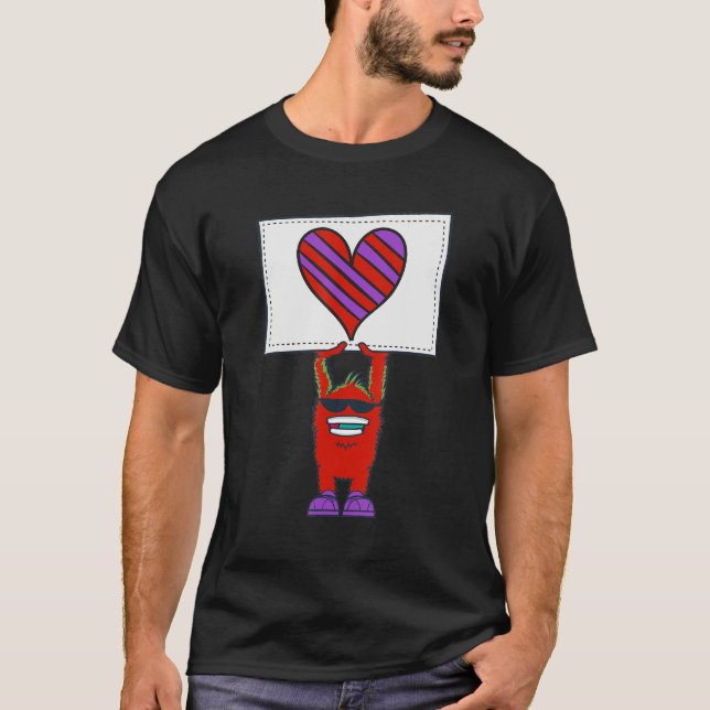 Valentines Monster T Shirt (Framsida)