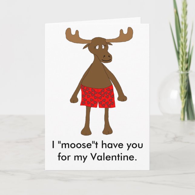 Valentines Moose Helgkort (Framsida)