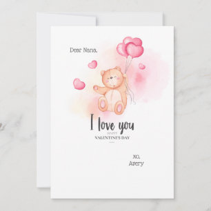 Valentines Nalle Card Inbjudningar