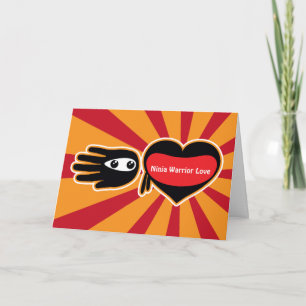 Valentines Ninja Warrior Kärlek Helgkort