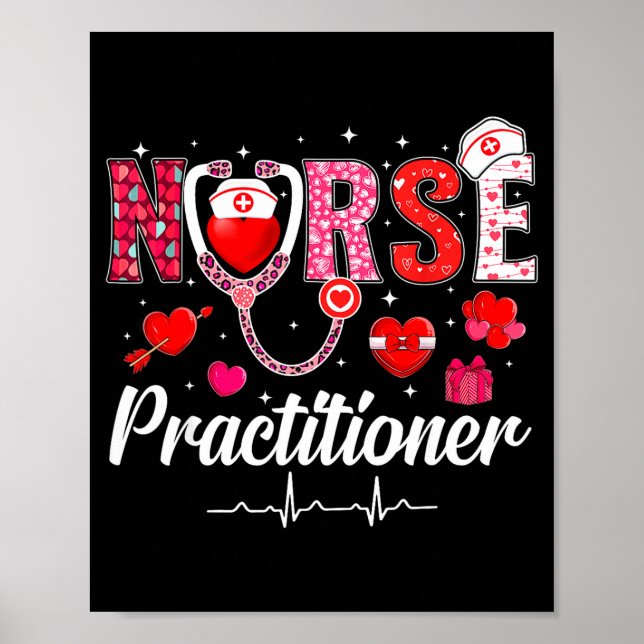 Valentines Nurse Practitioner Scrubs Nurse Life St Poster (Framsidan)