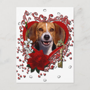 Valentines - nyckel till min hjärta - Beagle Helg Vykort