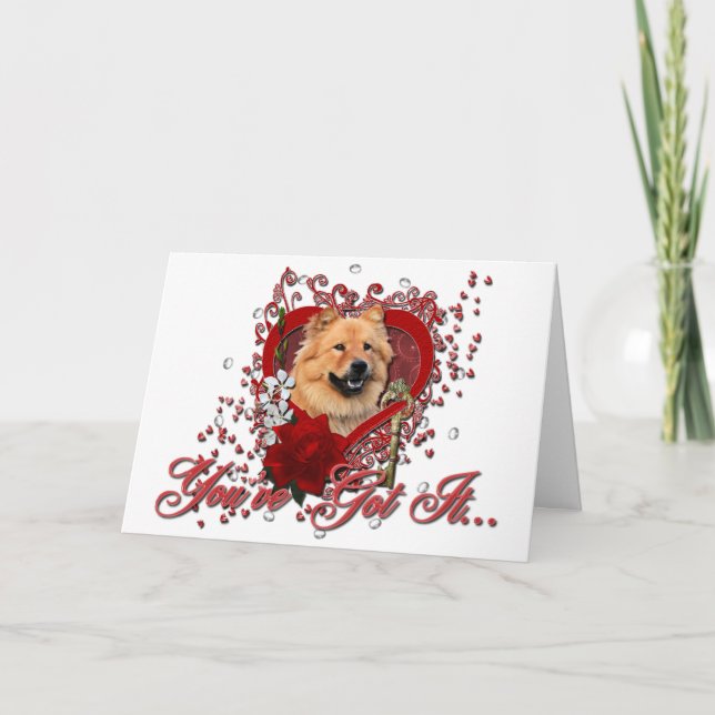 Valentines - nyckel till min hjärta - ChowChow - Helgkort (Framsida)