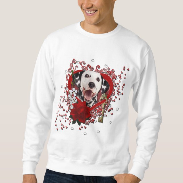 Valentines - nyckel till min hjärta - Dalmatian Sweatshirt (Framsida)