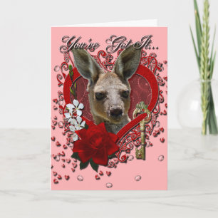 Valentines - nyckel till min hjärta - känguru helgkort