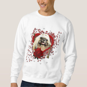 Valentines - nyckel till min hjärta - Shih Tzu - Lång Ärmad Tröja
